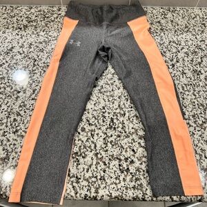 Under Armour Women’s Charcoal and Neon Orange Capri Leggings